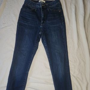 Madewell Womens Skinny Curvy Denim Jeans High Rise Size 25 Color Blue